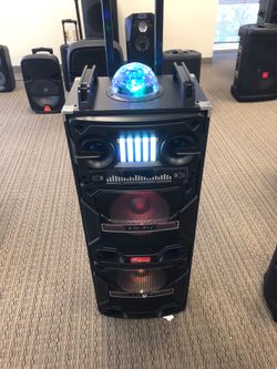 4,000 watt rechargeable Bluetooth speaker/aux/fm/USB and SD port/microphone for karaoke/brand new!!
