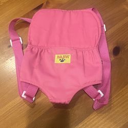 Build a Bear Workshop BAB Plush Doll Carrier Pink Adjust Straps Backpack Pink