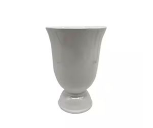 8” White Ceramic Vases