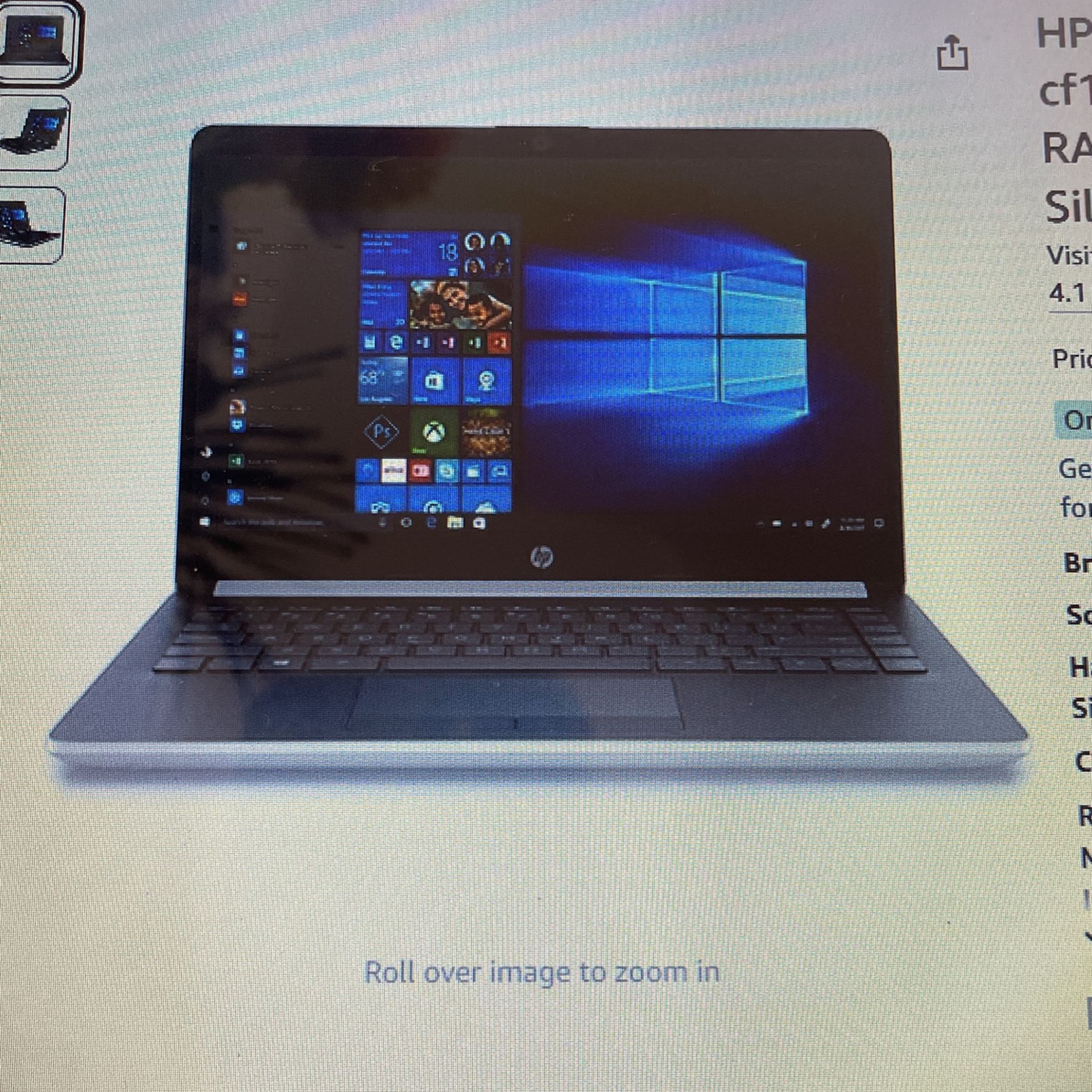 HP 14” Laptop, 256 GB, Core i5, 1080p, RAM 8GB, Windows 10 - Silver
