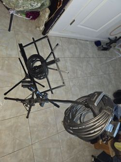 Mic Boom Stand and Music Sheet Stand w/ 2 mic cables