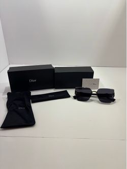 Christian Dior Black and Gold Rimless Luxury Sunglasses with tinted lense
