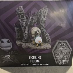 the nightmare before christmas 30th anniversary figure, featuring jack skellington and zero