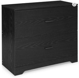 Costway 2-drawer file wood cabinet in black