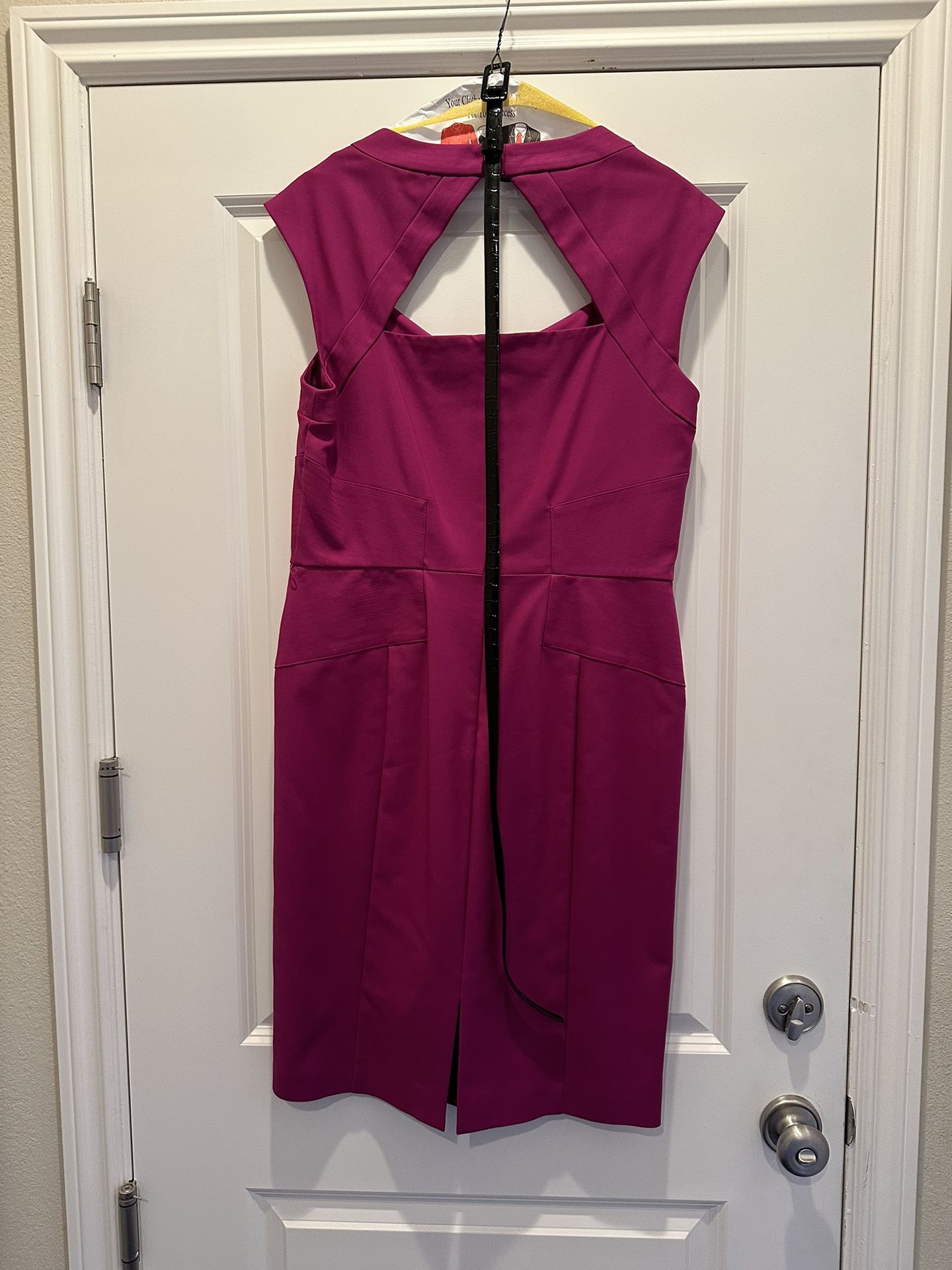 White House Black Market purple belted dress Size 12