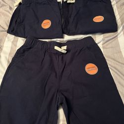 Boys NWT navy drawstring waist uniform shorts 8 Husky (3 pairs)