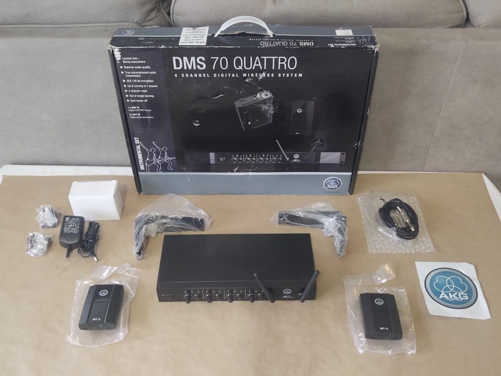 AKG DMS 70 Quattro Digital Wireless System w 2 Pocket Transmitters
