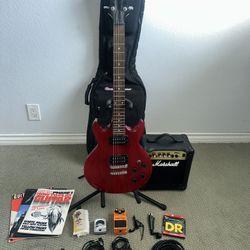Ibanez GAX70 Gio Electric Guitar with Marshall Amp