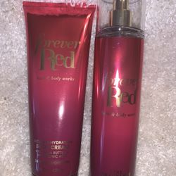 Bath & Body Works Forever Red Fine Fragrance Body Mist & Body Cream Set of 2