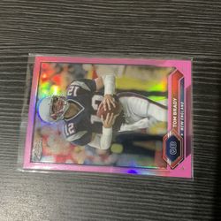 2024 Topps Composite Tom Brady Pink Refractor Football Card New England Patriots Legend 