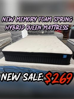 NEW MEMORY FOAM SPRING HYBRID QUEEN MATTRESS