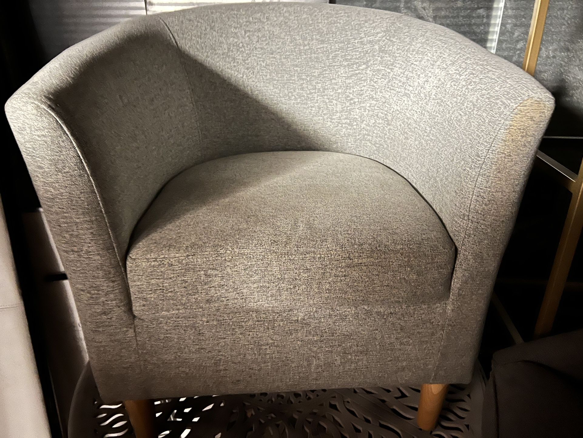 Small Gray Chair And Ottoman