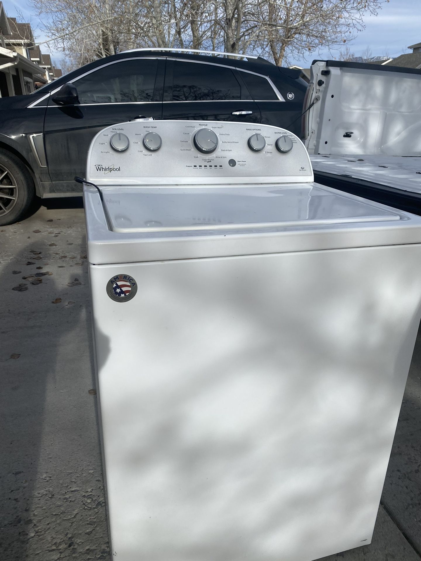 White Whirlpool washer and dryer