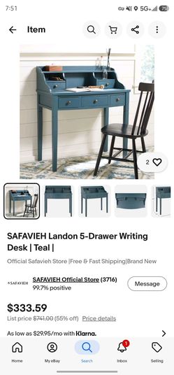Writing desk 5 draws