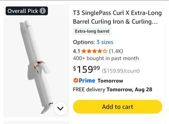 New T3 SinglePass Curl X Extra-Long Barrel Curling Iron & Curling Wand, Hair Curler with 9 Heat Settings, Korean Ceramic & ProGlide Clip for Curls, Wa