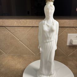 Vintage Avon Greek Goddess Milk Glass Bottle