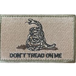 Don't Tread On Me DTOM Tactical Hook And Loop Embroider Patch. 2 Pieces Desert