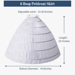 Petticoat 6 Hoop / Armador Vestido Quinceañera 