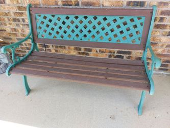 Wrought iron garden patio park bench