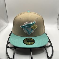 7 3/8 blue jays khaki/mint 40th season blush UV New Era hat