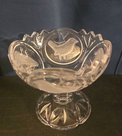 Vintage Cristal d'Arques French Crystal Bird Candy Dish (4")