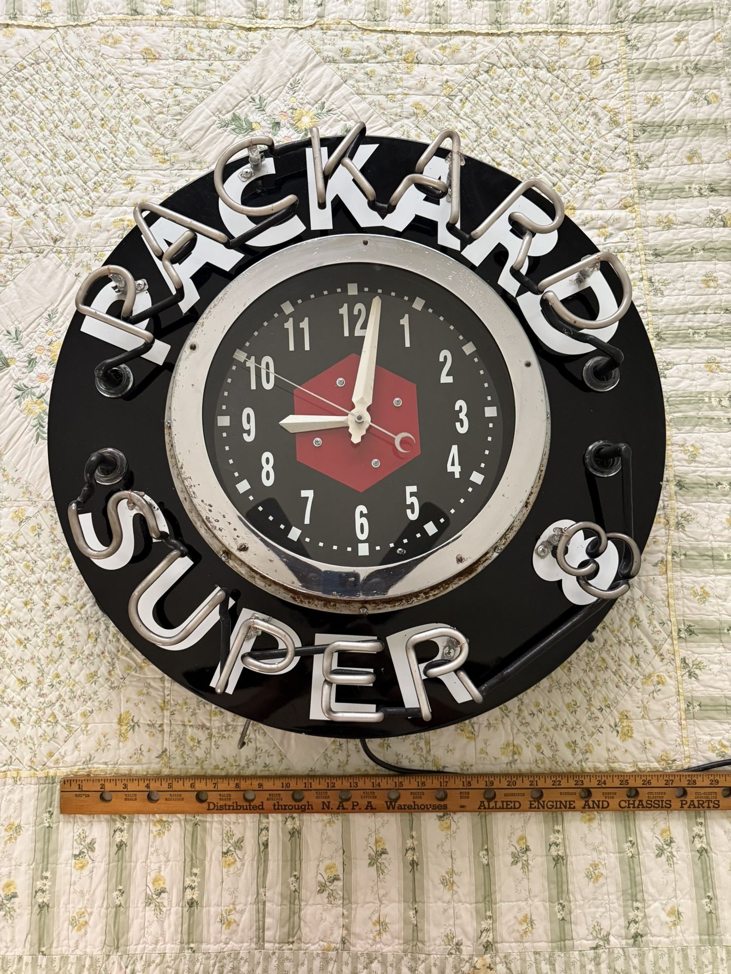 Packard Super 8 Neon Clock
