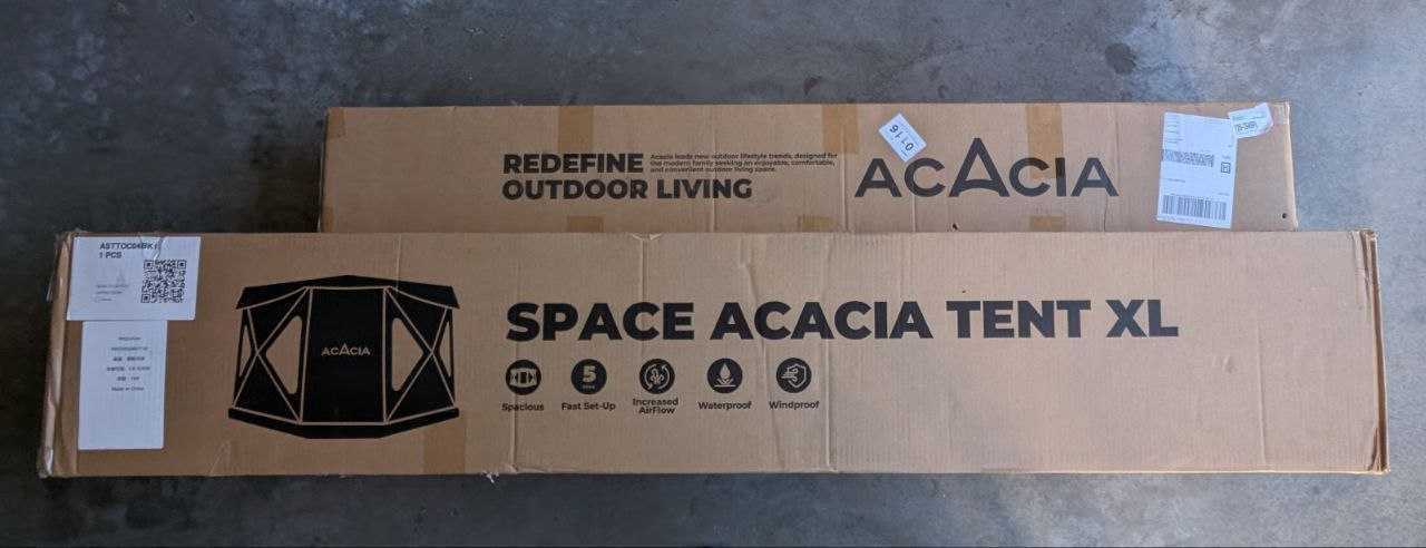 Brand-New Space Acacia 3-in-1 Camping System (Tent + Floor + Canopy) – Unopened
