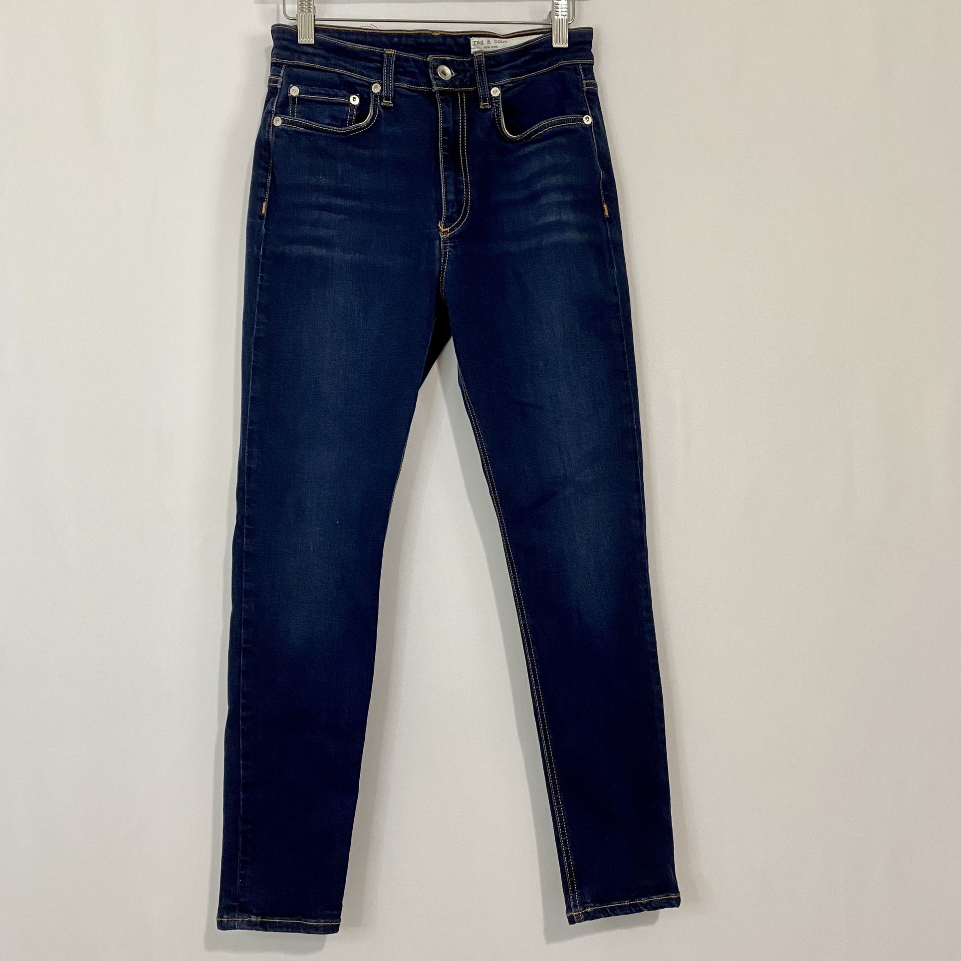Rag & Bone Women’s Nina High Rise Ankle Skinny Jean Dark Blue Wash Size 27 EUC