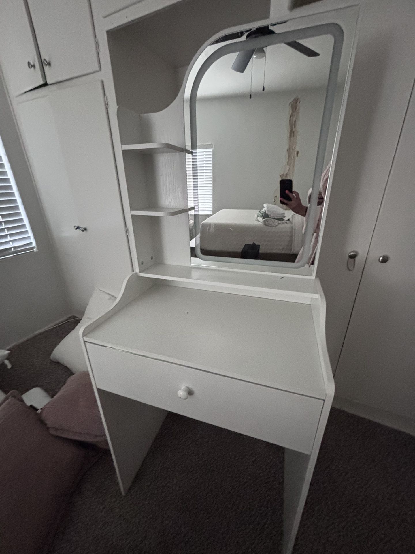 Vanity with touchscreen lighting