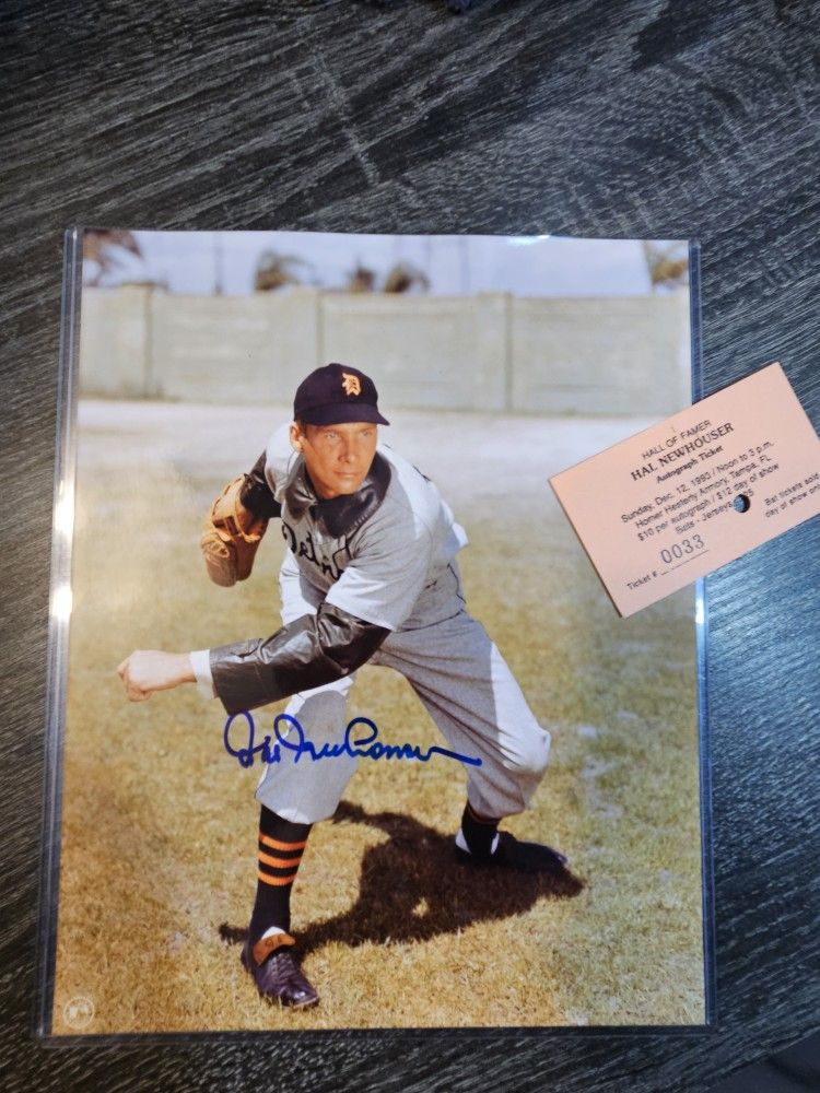 Signed Hal Newhouser Detroit Tigers 8x10 Autograph Photo MLB Baseball