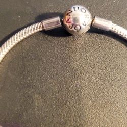 Authentic Pandora 925 Sterling Silver Ball Clasp Bracelet 