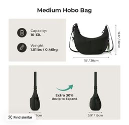Womens BAGSMART bag crossbody  Hobo Expandable Duffel/Weekender Bag