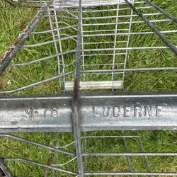 1970s Lucerne Metal Milk Crate - No Bottom