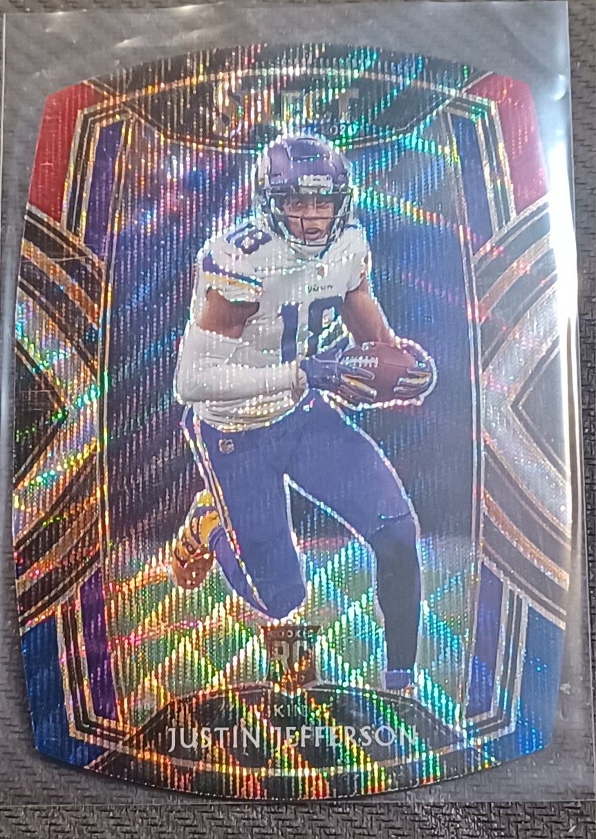 Justin Jefferson 2020 Select Club Level Die Cut Tri Color Prizm Minnesota Vikings Tigers