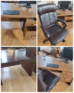 Desk with free chair and printer stand