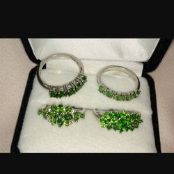 Emerald Sterling Silver Rings