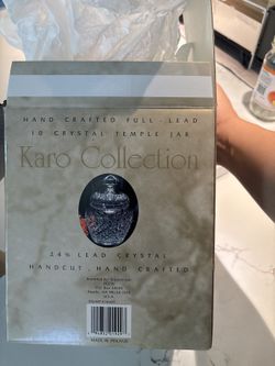 Karo Collection 10" Lead Crystal Temple Jar with Lid - New in Box