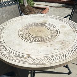 48” Round Table, Only Has 3 Swivel Chairs, Free