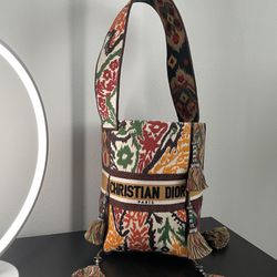 Dior Tassels Embroidery  Bucket Bag