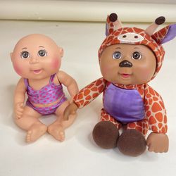 Cabbage Patch Kids Doll Lot Of 2 Giraffe Costume Plush 2021 & Bath Baby 2015 CPK