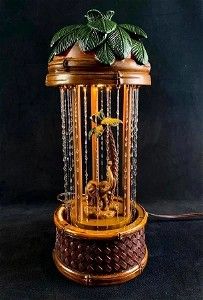 Vintage Cheyenne Elephant Palm Tree Oil Rain Lamp