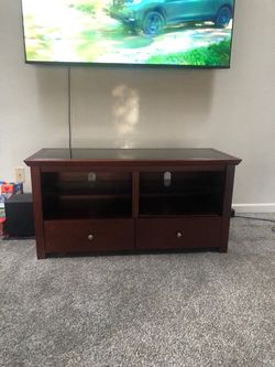 Cherry Wood TV Stand with Drawers