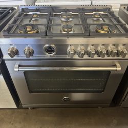 Bertazonni 36” Stainless Steel Dual Fuel Gas Range Stove 