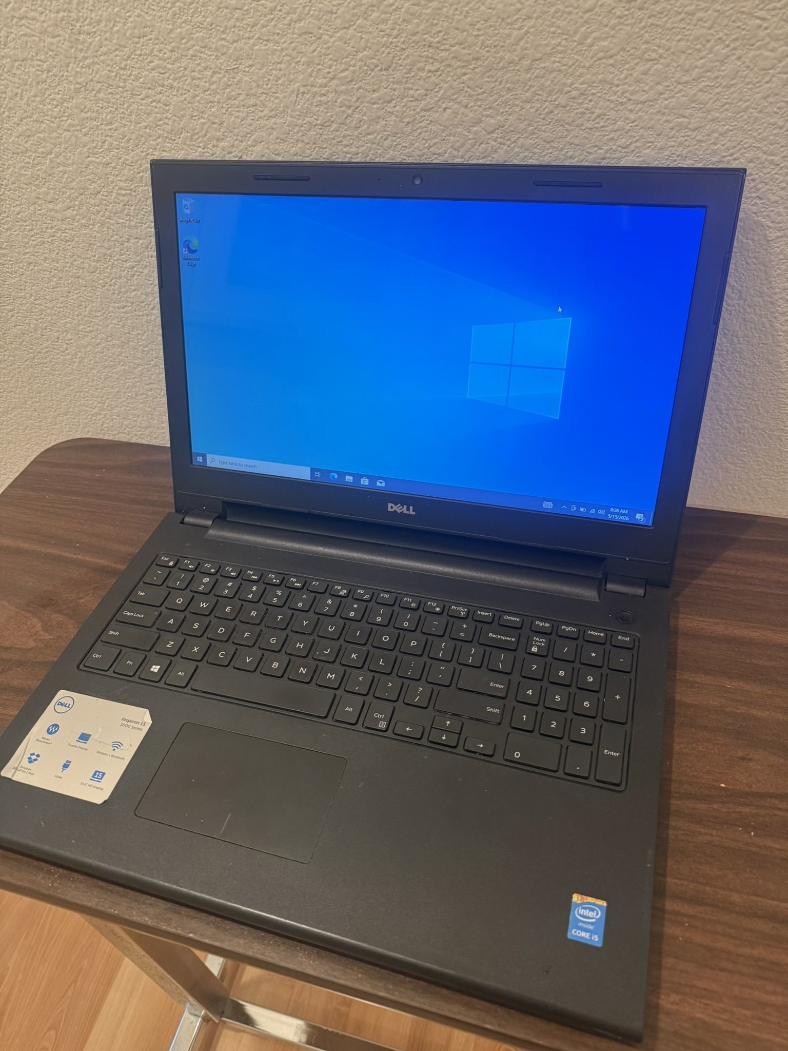 Dell Inspiron 15" Laptop - Intel i5, 8GB RAM, 1TB HDD, DVD Drive - Working Great!