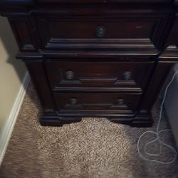 Queen Bed Frame With  Head Board Plus Matching Dresser Wirh Mirror With Night Stand. TV Stand With Drawers.  Willing  to Sell Separately No Mattresses