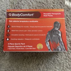 Body Comfort Reusable Therapeutic Heat Packs 6 Piece Sports Pack  NEW!