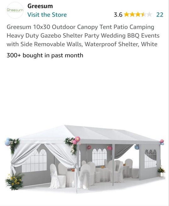 10×30 Enclosed Tent