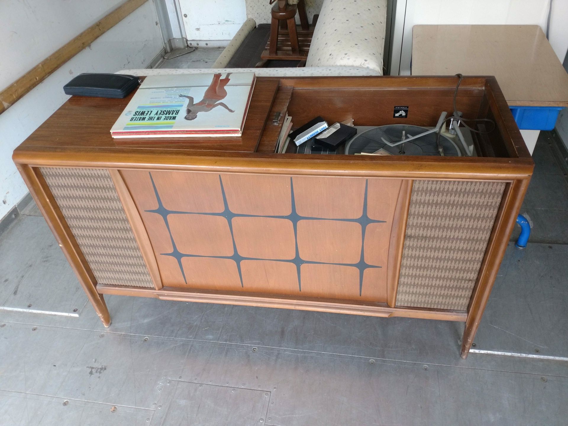 Record console table
