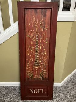 New, Beautiful NOEL Solid Wood Christmas Panel Wall Hanging 