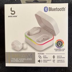BASS JAXX WIRELESS EARBUDS WITH PORTABLE CHARGING CASE